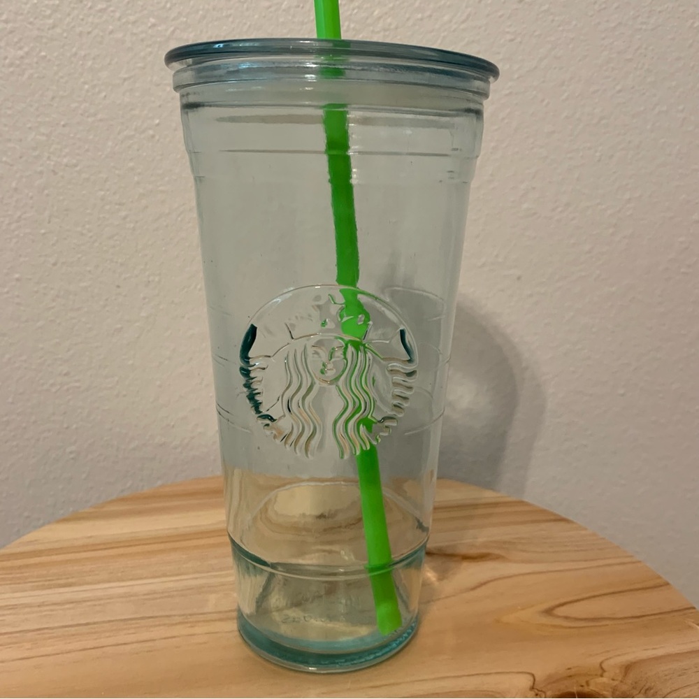 Starbucks 20oz Recycled Glass Tumbler Made in Spain with Siren Logo Green Glass